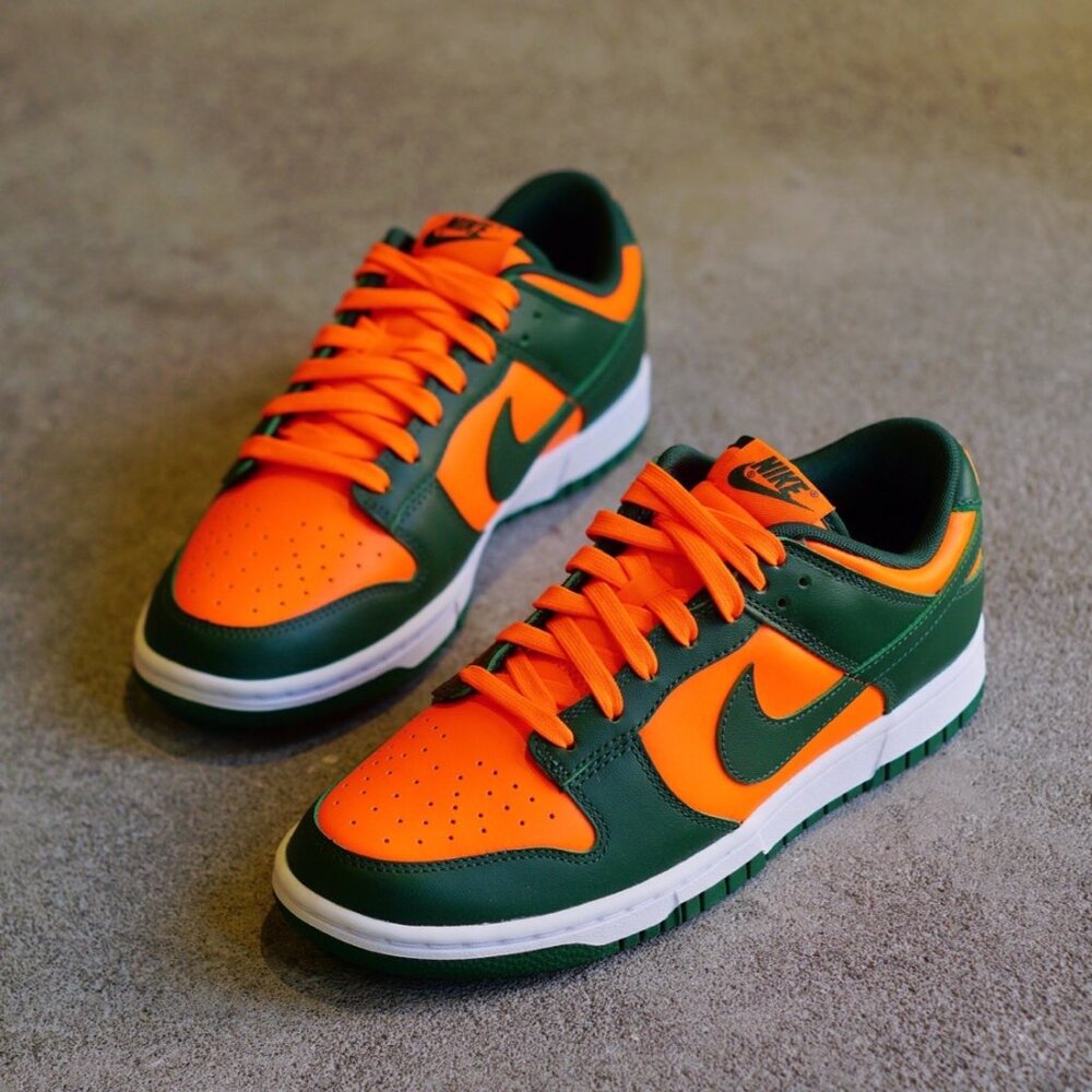 Nike Dunk Low Retro Miami Hurricanes Men's Size 8.5 - Picture 7 of 12